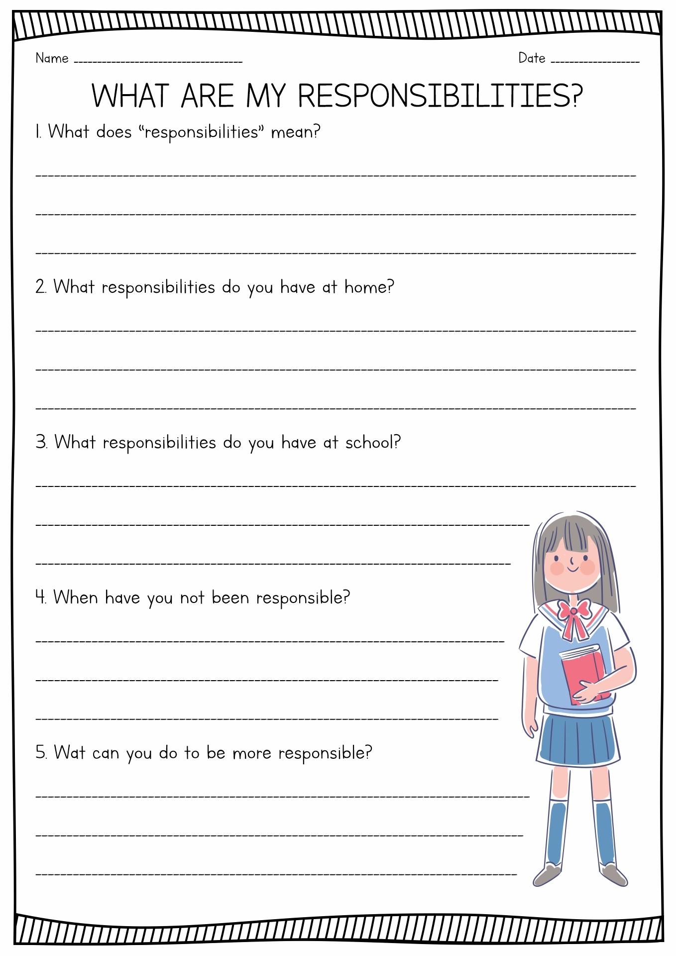 13 Printable Worksheets On Responsibility Free PDF At Worksheeto