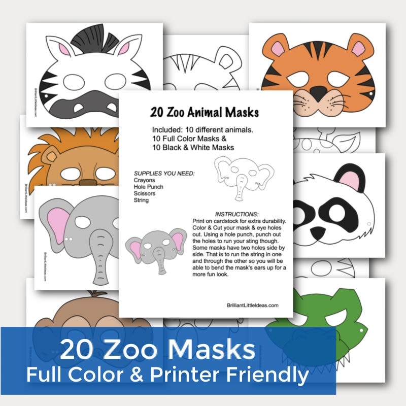 20 Animal Masks Printable Brilliant Little Ideas 20 Animal Masks Printable Brilliant Little Ideas