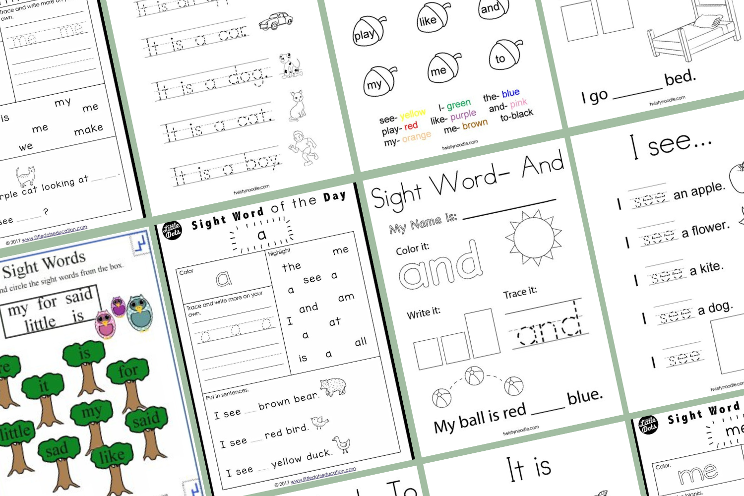 Kindergarten Grade Sight Word Worksheets Kindergarten Grade Sight Word Worksheets
