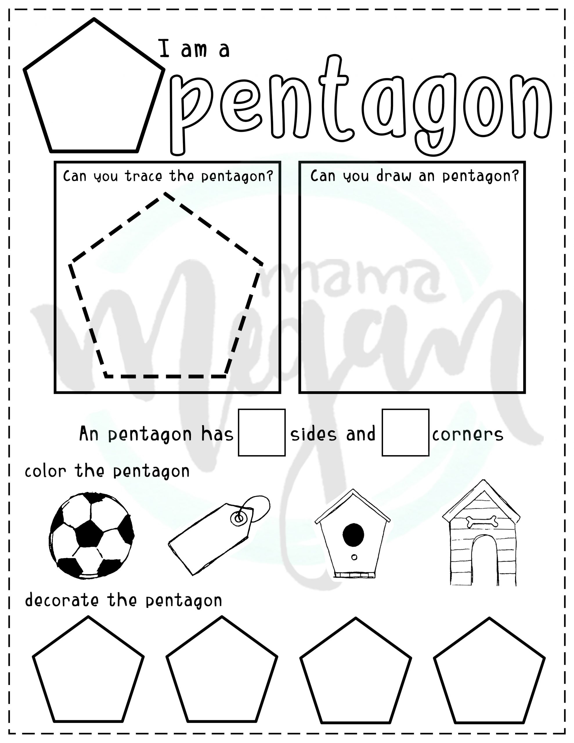 2D Shape Work Printables Full Set MamaMeganAllysa Worksheets 2D Shape Work Printables Full Set MamaMeganAllysa Worksheets