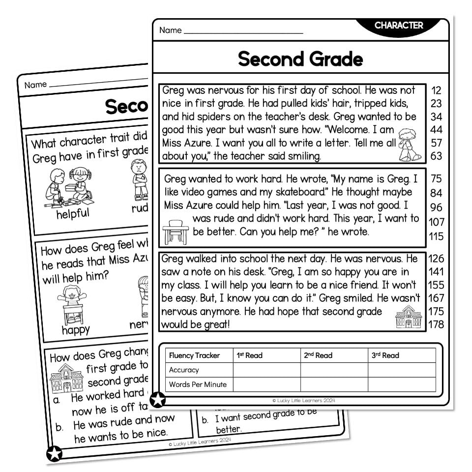 Second Reading Comprehension Worksheets Second Reading Comprehension Worksheets