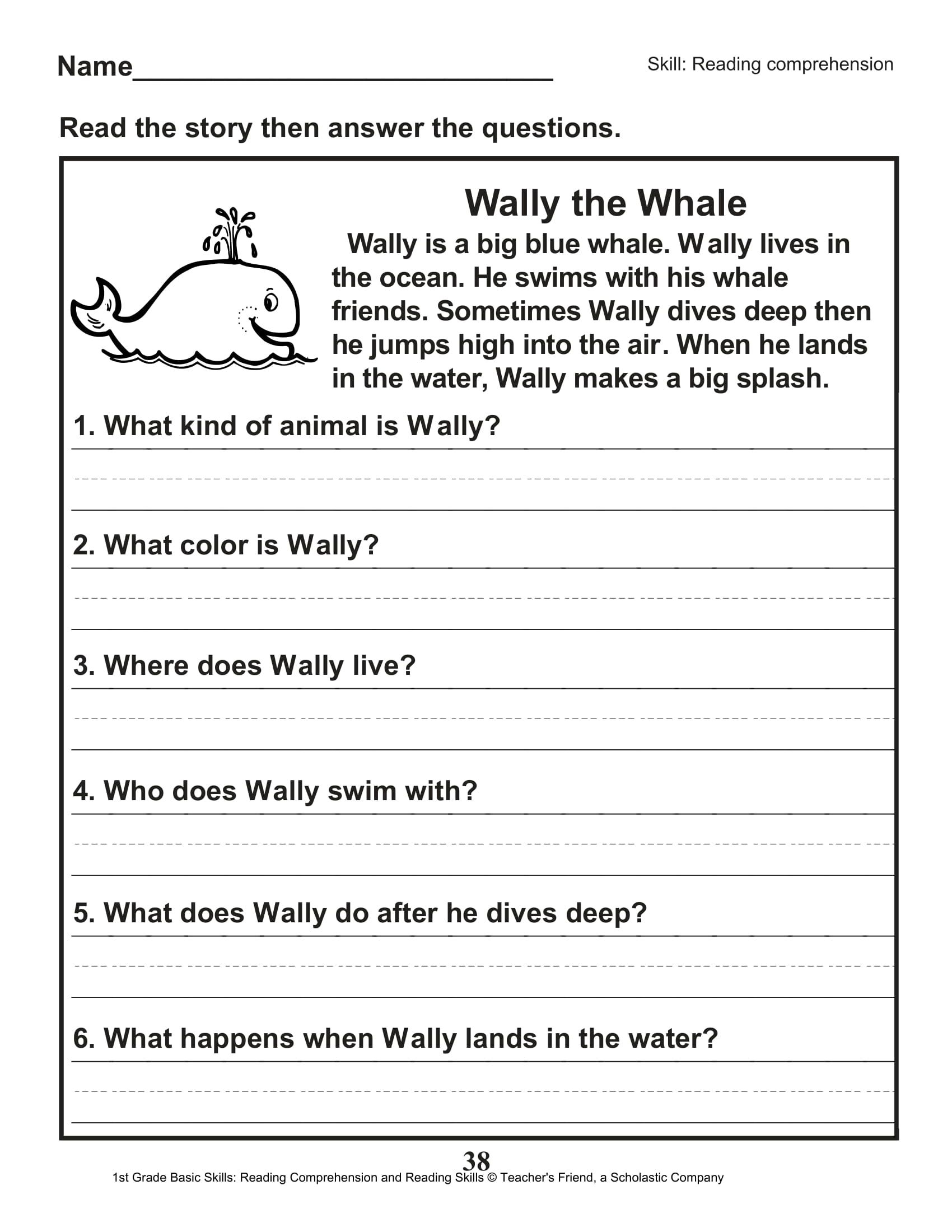 First Grade Reading And Comprehension Worksheets