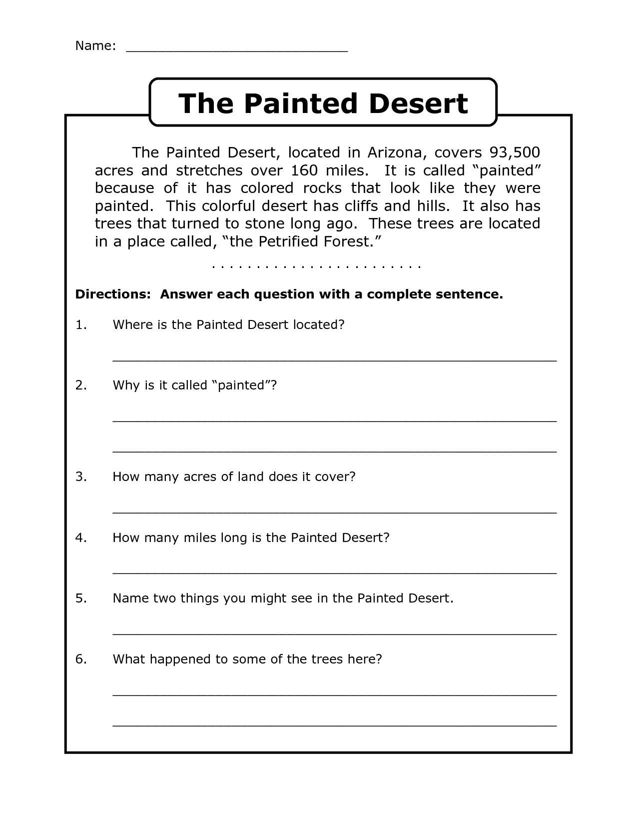 4th Grade Reading Comprehension Worksheets Worksheets Library