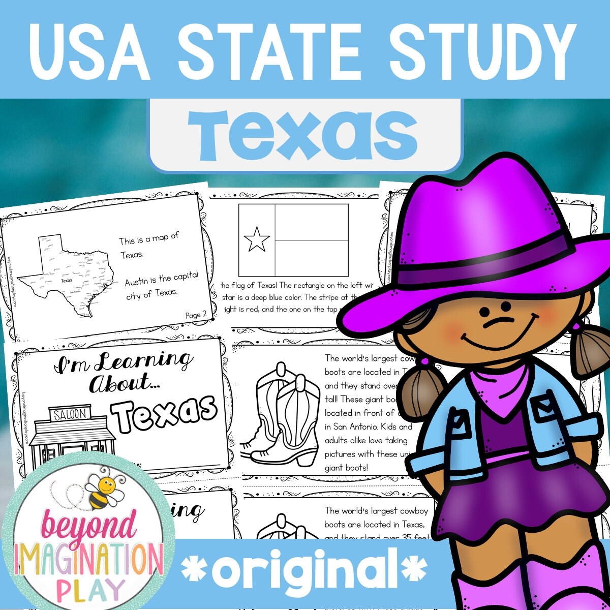 50 States Project Texas Facts Activities Worksheets Reading 