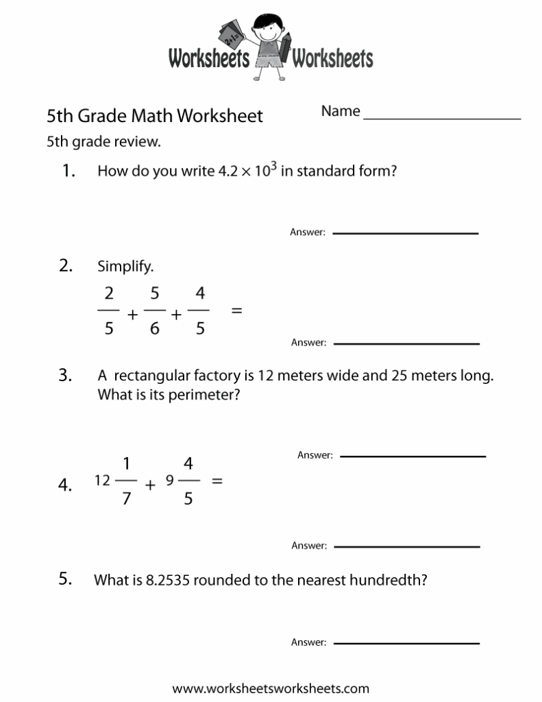 Worksheets For 5th Graders Free Printable - Free Printable Worksheets