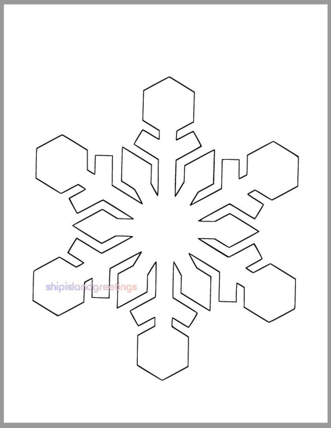 8 Inch Snowflake Template printable Snowflake winter Crafts 8 Inch Snowflake Template printable Snowflake winter Crafts
