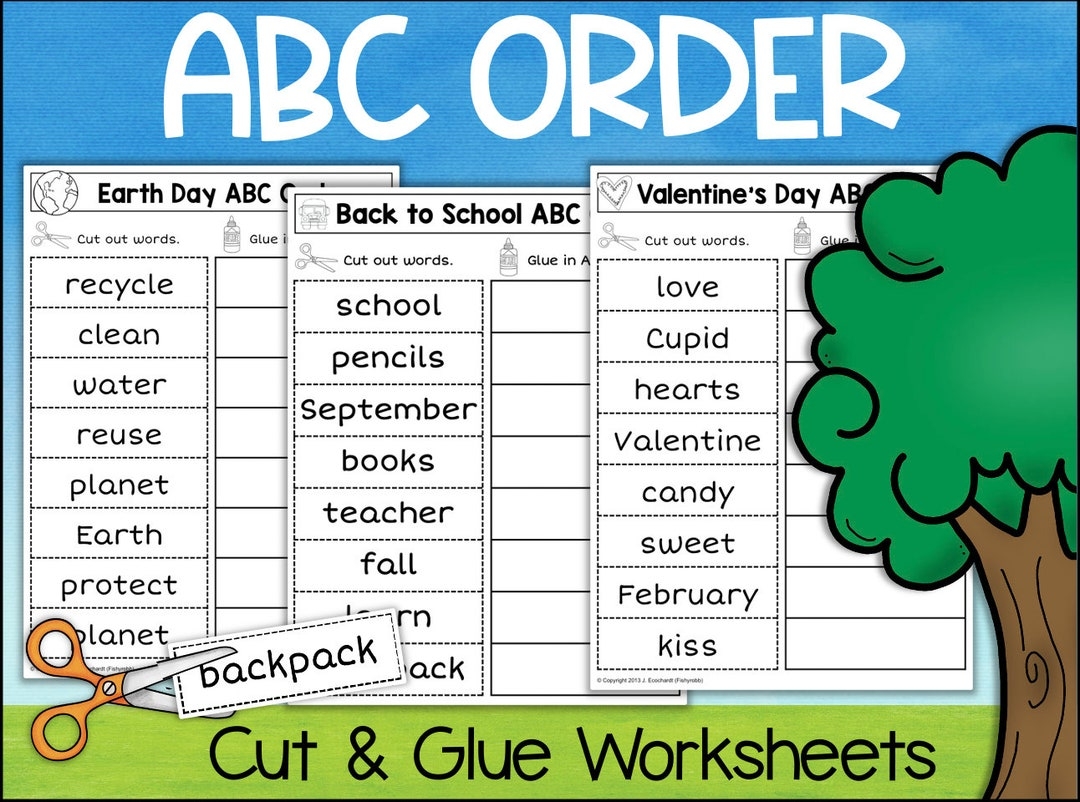 ABC Order Cut U0026 Paste Printable Worksheets HOLIDAYS SEASONS All Year 2nd Grade 1st Grade Homeschool Classroom Etsy ABC Order Cut U0026 Paste Printable Worksheets HOLIDAYS SEASONS All Year 2nd Grade 1st Grade Homeschool Classroom Etsy