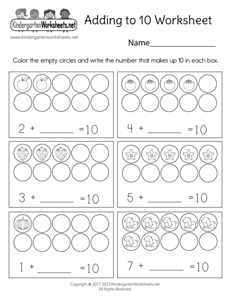 Adding To 10 Worksheet Free Printable Digital U0026 PDF