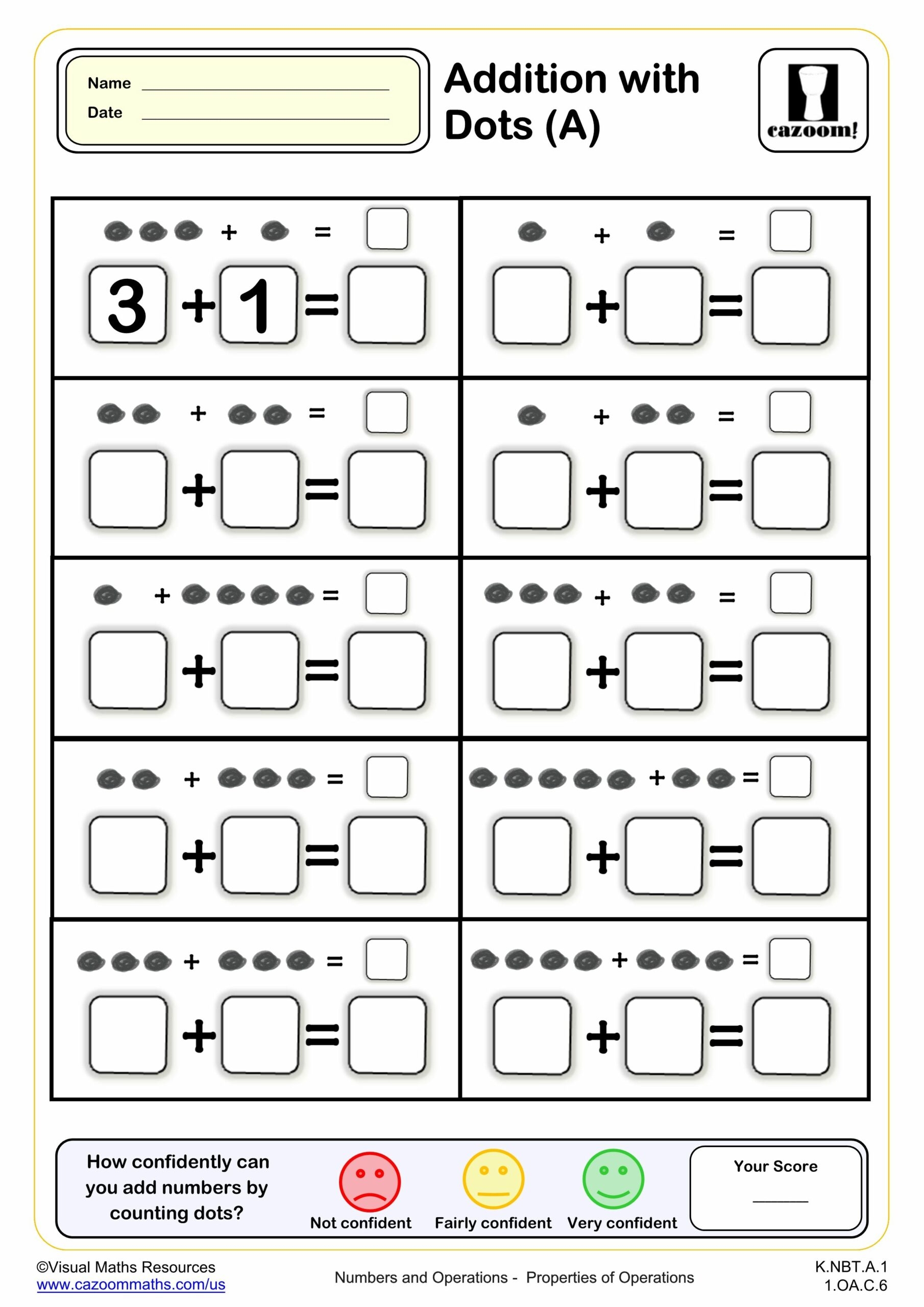 Addition With Dots A Fun And Engaging K Grade PDF Worksheets