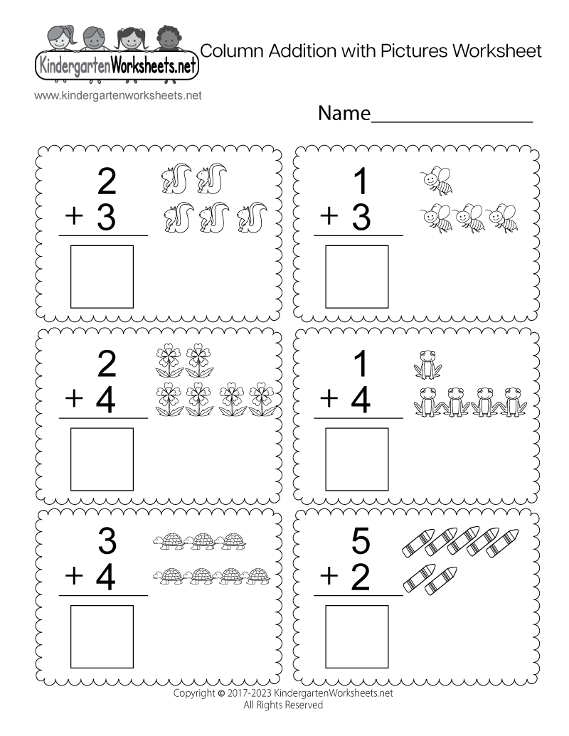 Addition Worksheets For Kindergarten Free Printables Worksheets Library