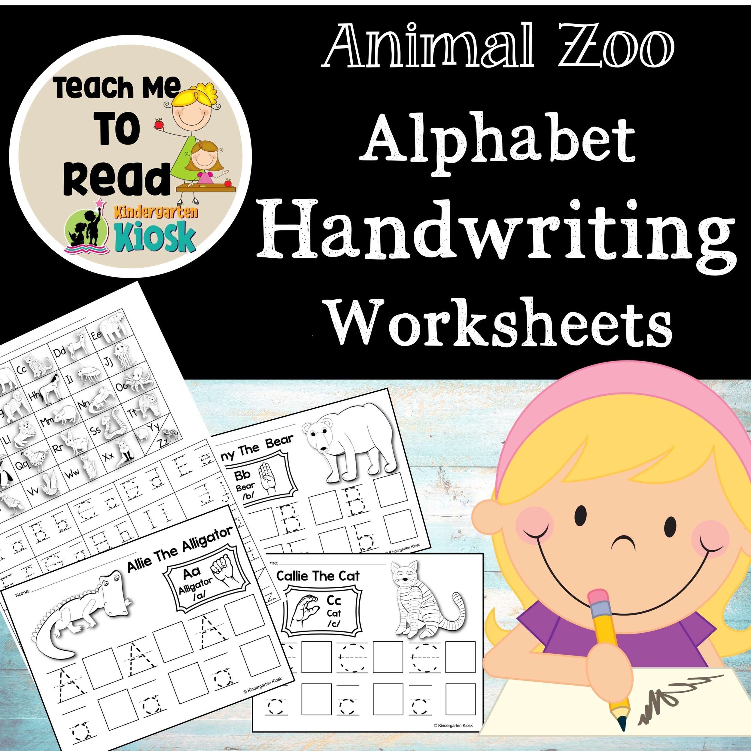 Alphabet Handwriting Worksheets Alphabet Zoo Phonics Kindergarten Kiosk