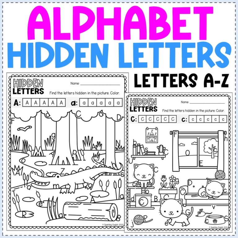 Alphabet Hidden Letters Pictures A To Z Fun Letter Recognition Activity Printable Worksheets Kindergarten Curriculum Etsy