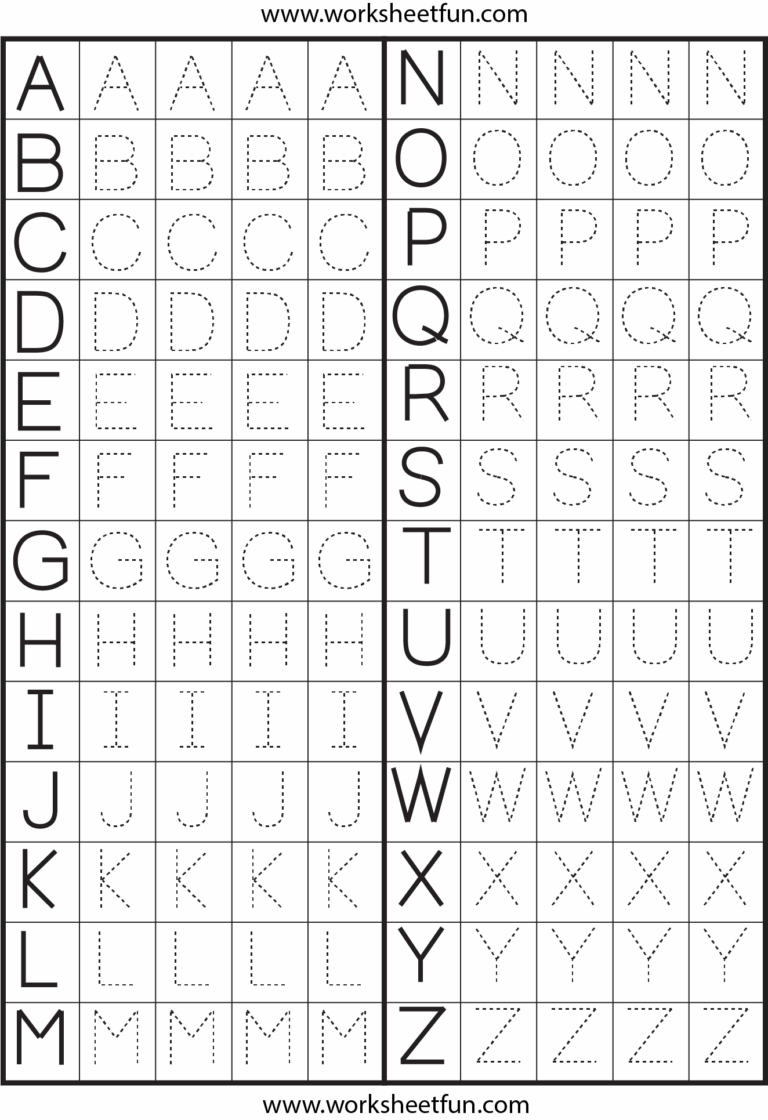 Alphabet Tracing Worksheets Free Handwriting Practice Pages Worksheets Library