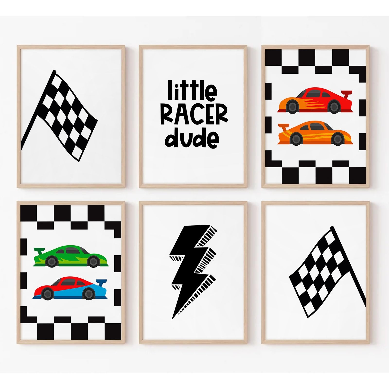 Amazon Race Car Wall Art Pictures Boys Room Wall Decor Nursery Toddler Canvas Wall Art Kids Playroom Art Prints Boys Race Car Poster Nursery Artwork Set Of 6 For Bedroom 8x10 Inch