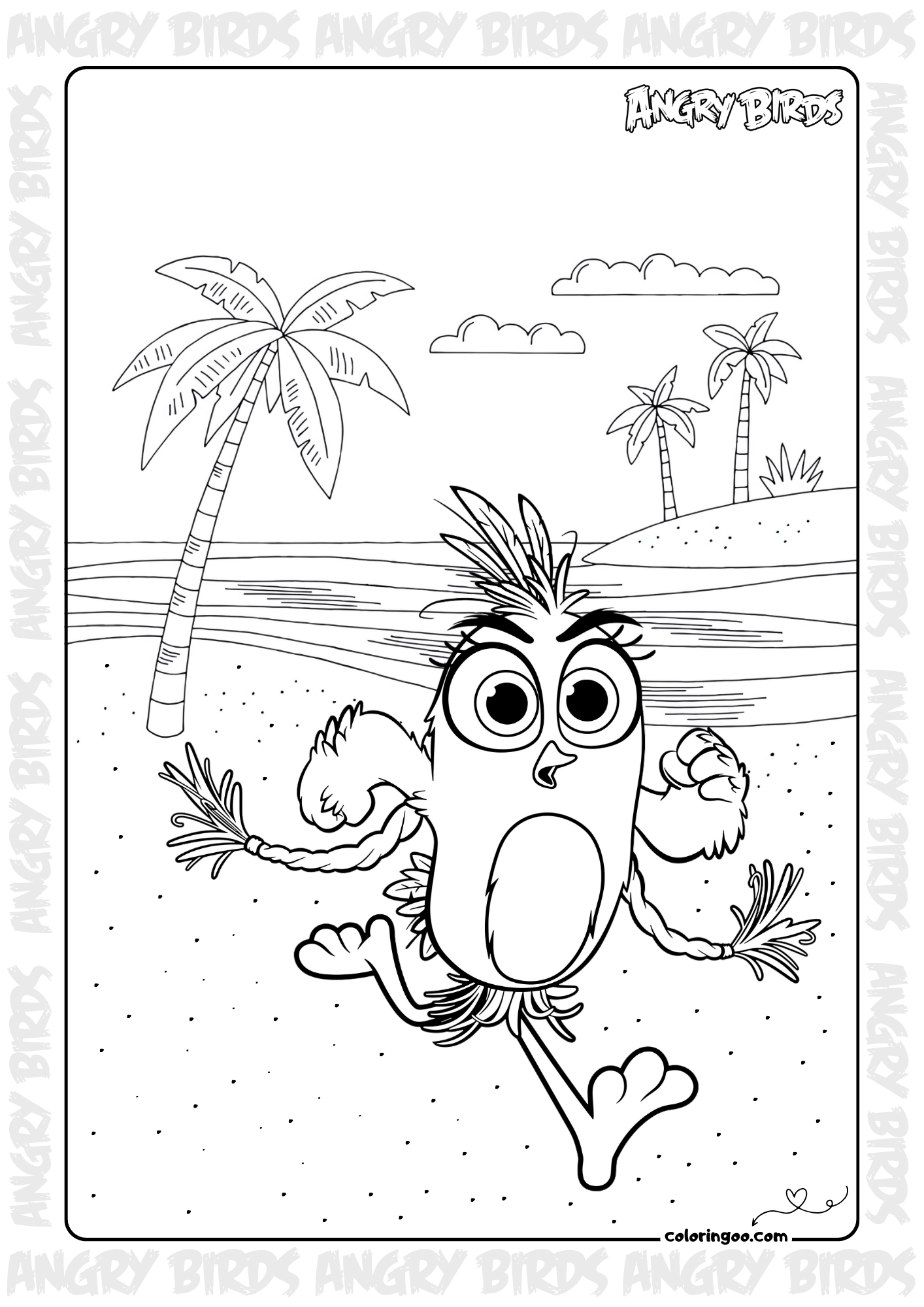 Angry Birds Silver Coloring Page