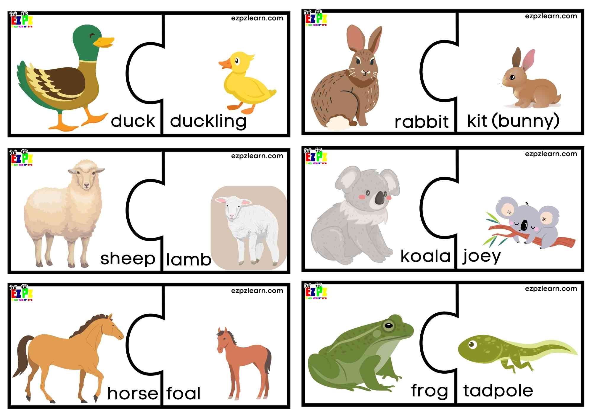 Preschool Matching Games Printable