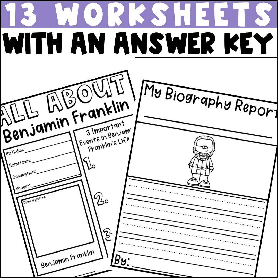 Benjamin Franklin Biography Activities U0026 Flip Book Inventor Founding Father Made By Teachers