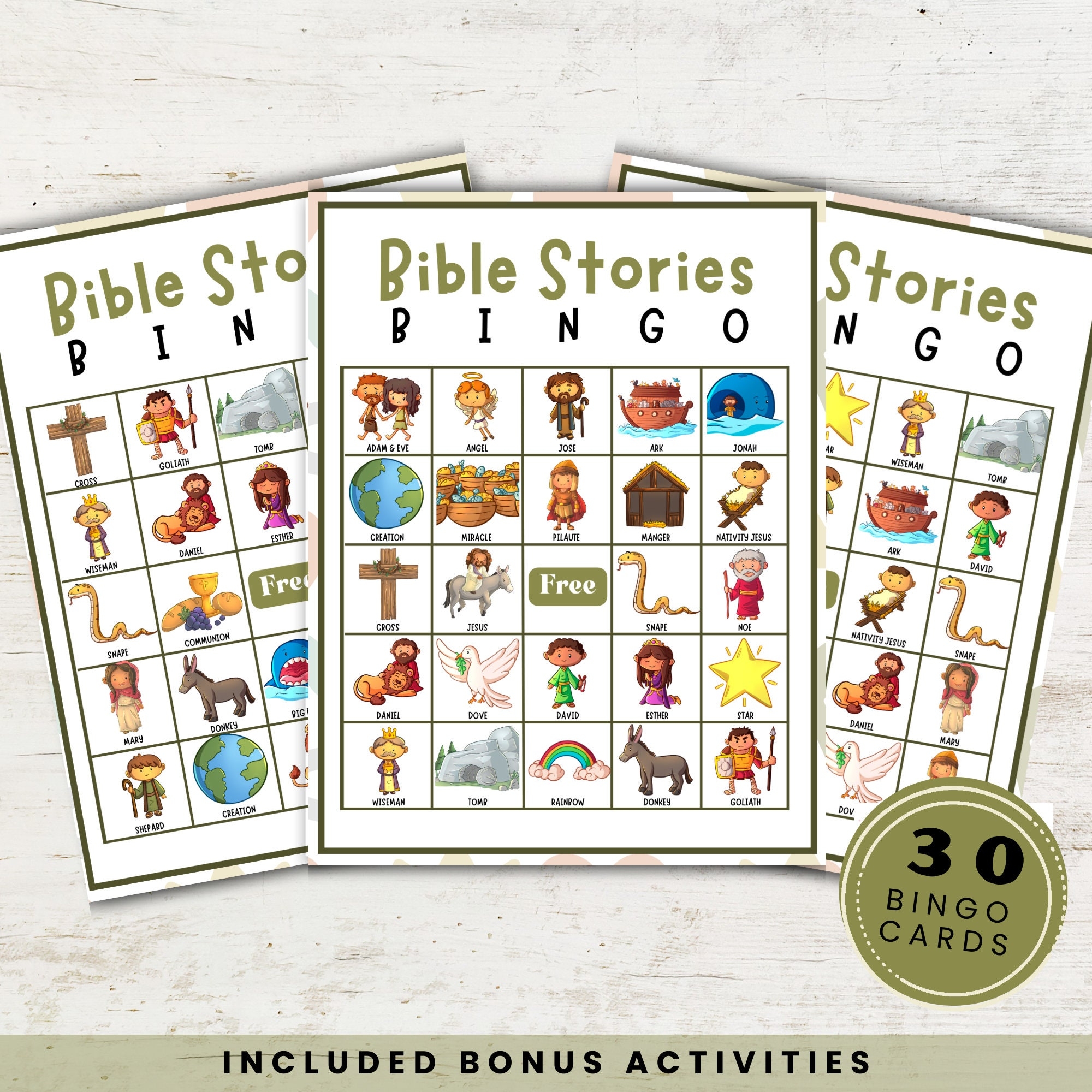 Bible Bingo Bible Stories Bingo Bible Activity For Kids Sunday 