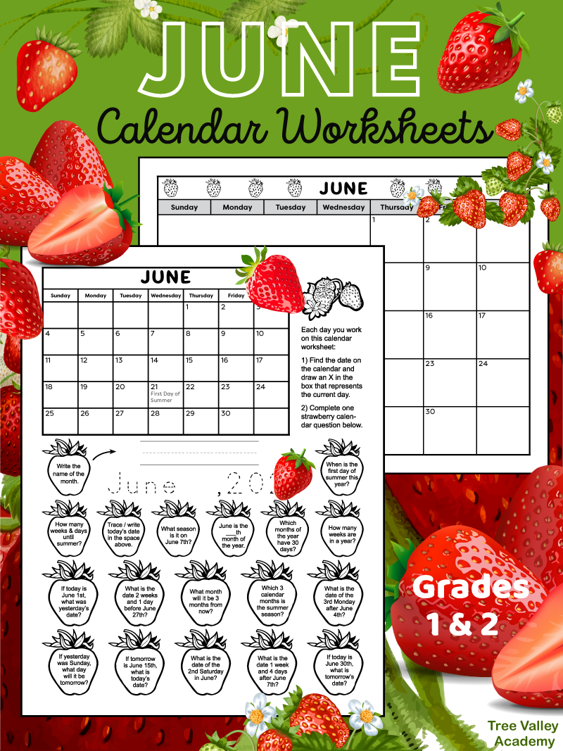 Calendar Worksheet For June 2025 Tree Valley Academy