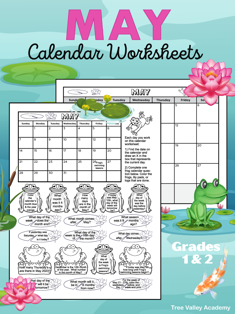 Calendar Worksheet For May 2025 Tree Valley Academy