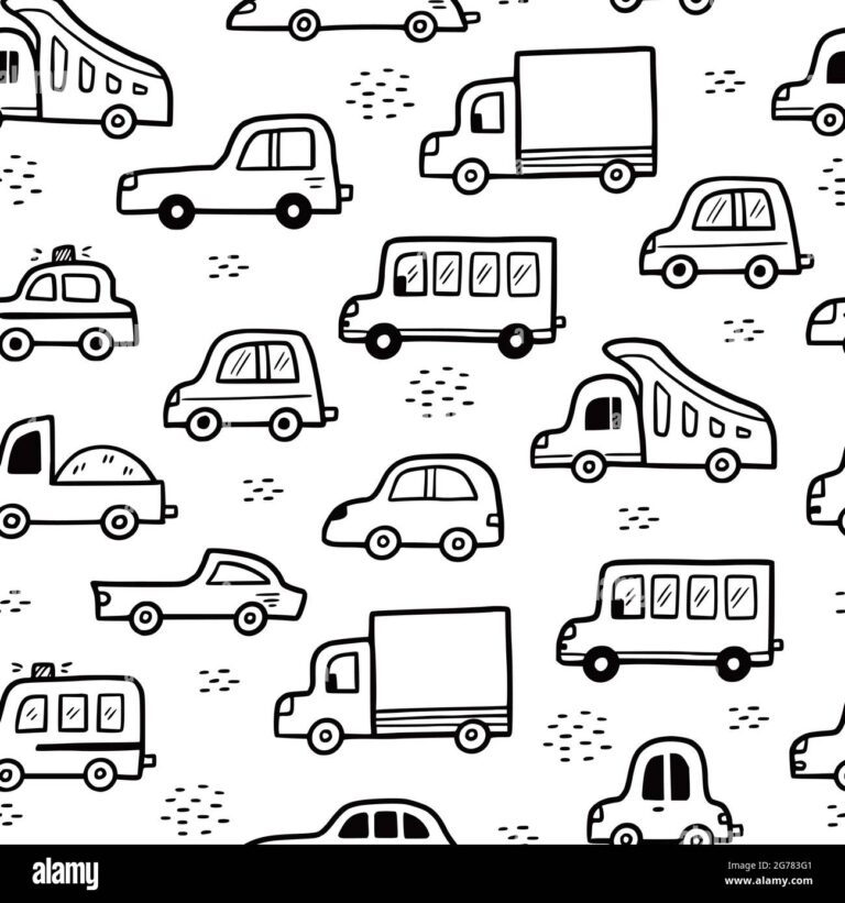 Car Pattern Doodle Sketch Style Seamless Background Hand Drawn Toy Car Vector Illustration For Baby Texture Print Stock Vector Image U0026 Art Alamy