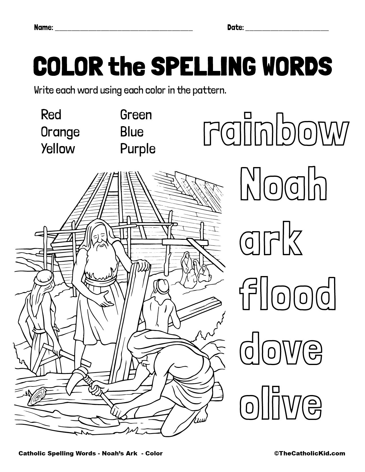 Noahs Ark Free Printable Worksheet