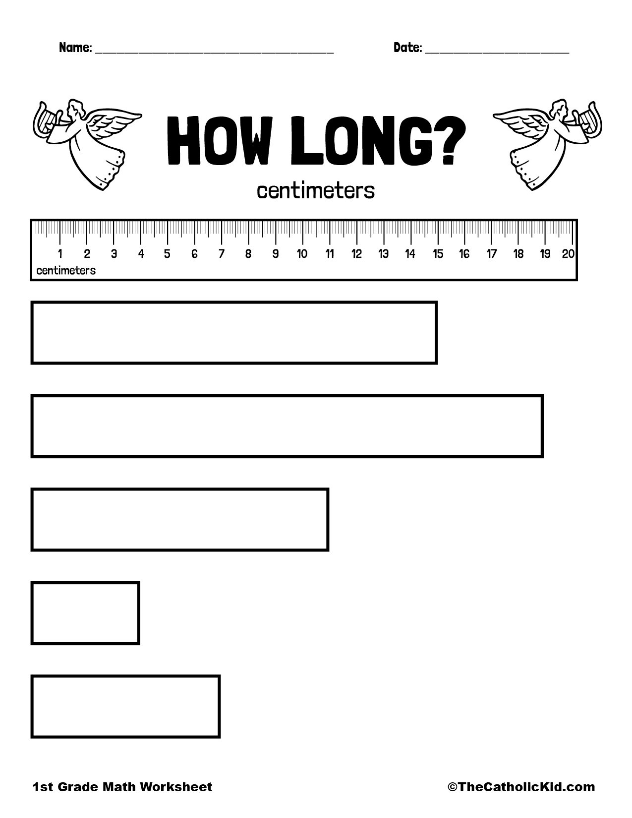 Catholic Themed Size U0026 Measurement 1st Grade Worksheets 