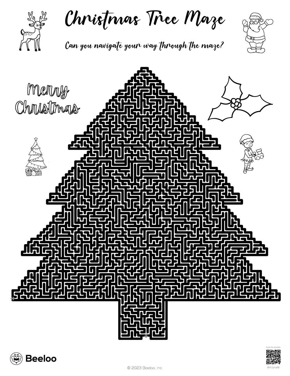 Maze Christmas Worksheet Maze Christmas Worksheet