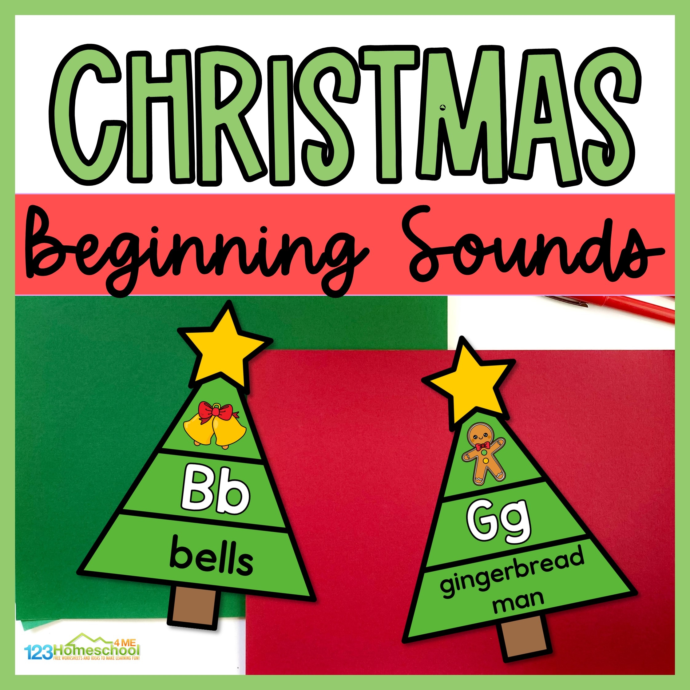  Christmas Tree Beginning Sounds Printable Activity For Kindergarten