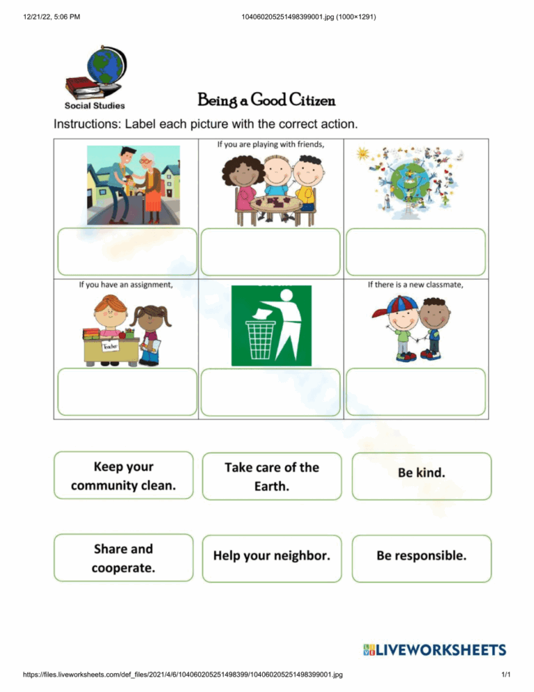 Citizen In The Community Worksheets 2025