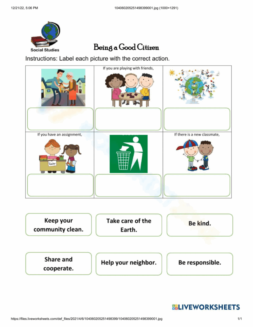 Citizen In The Community Worksheets 2025