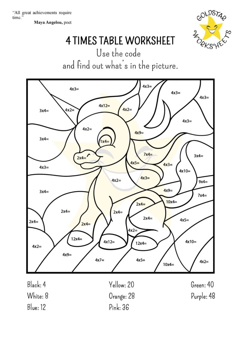 Color By Multiplication Fun Free Printable Worksheets For Kids PDF 