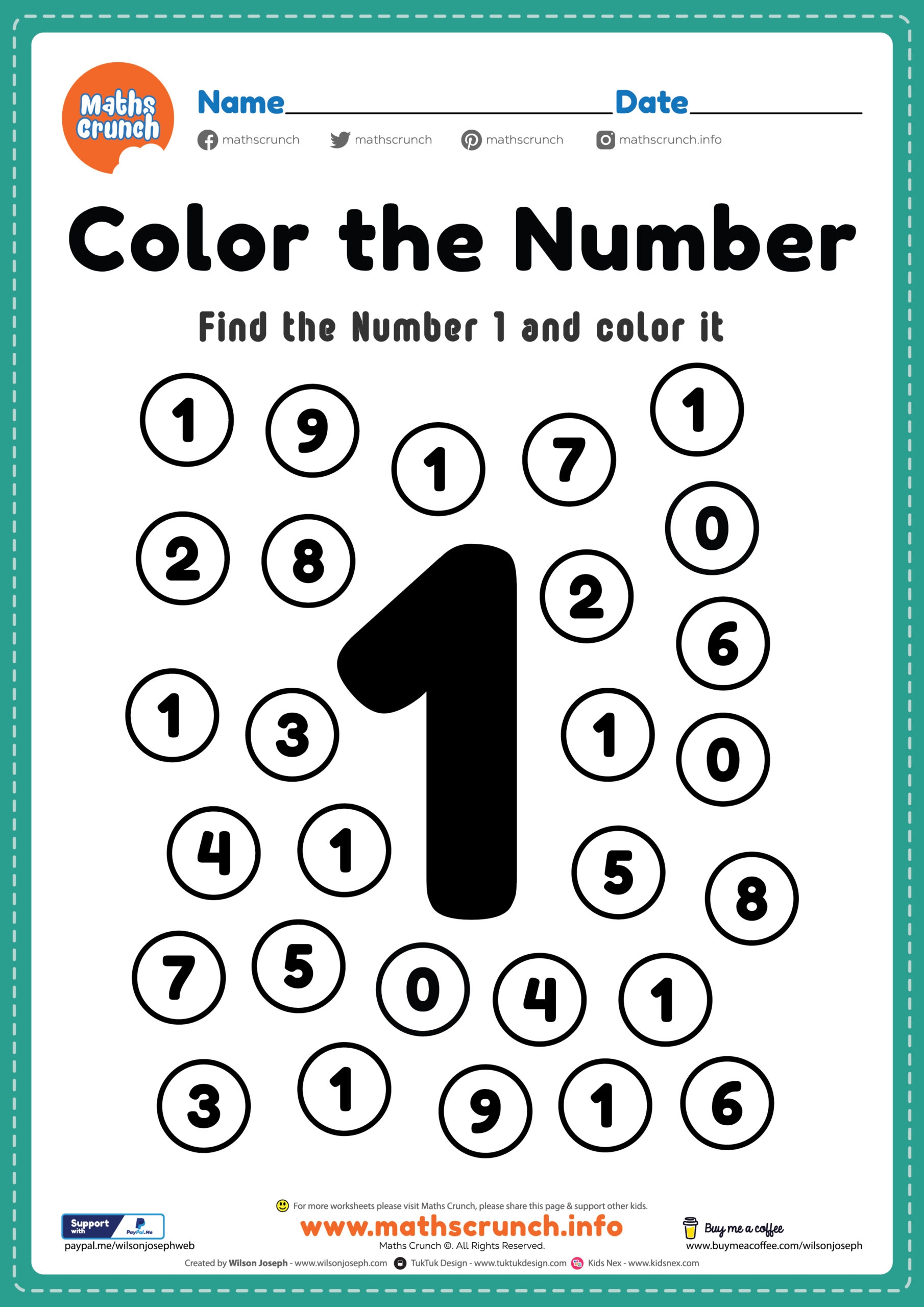 Numbers Printable Worksheets Free