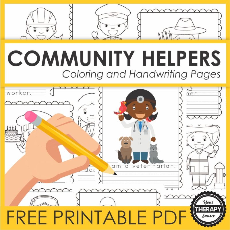 COMMUNITY HELPER COLORING PAGES Your Therapy Source