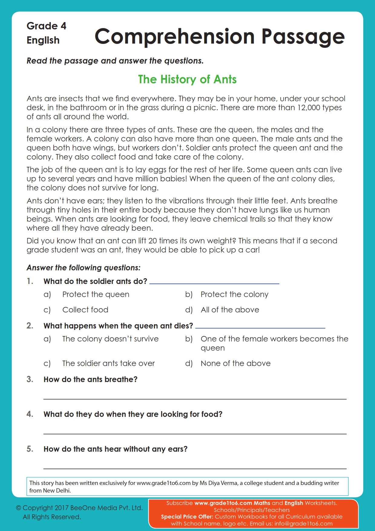 Reading Comprehension Level 4 Worksheets Uk