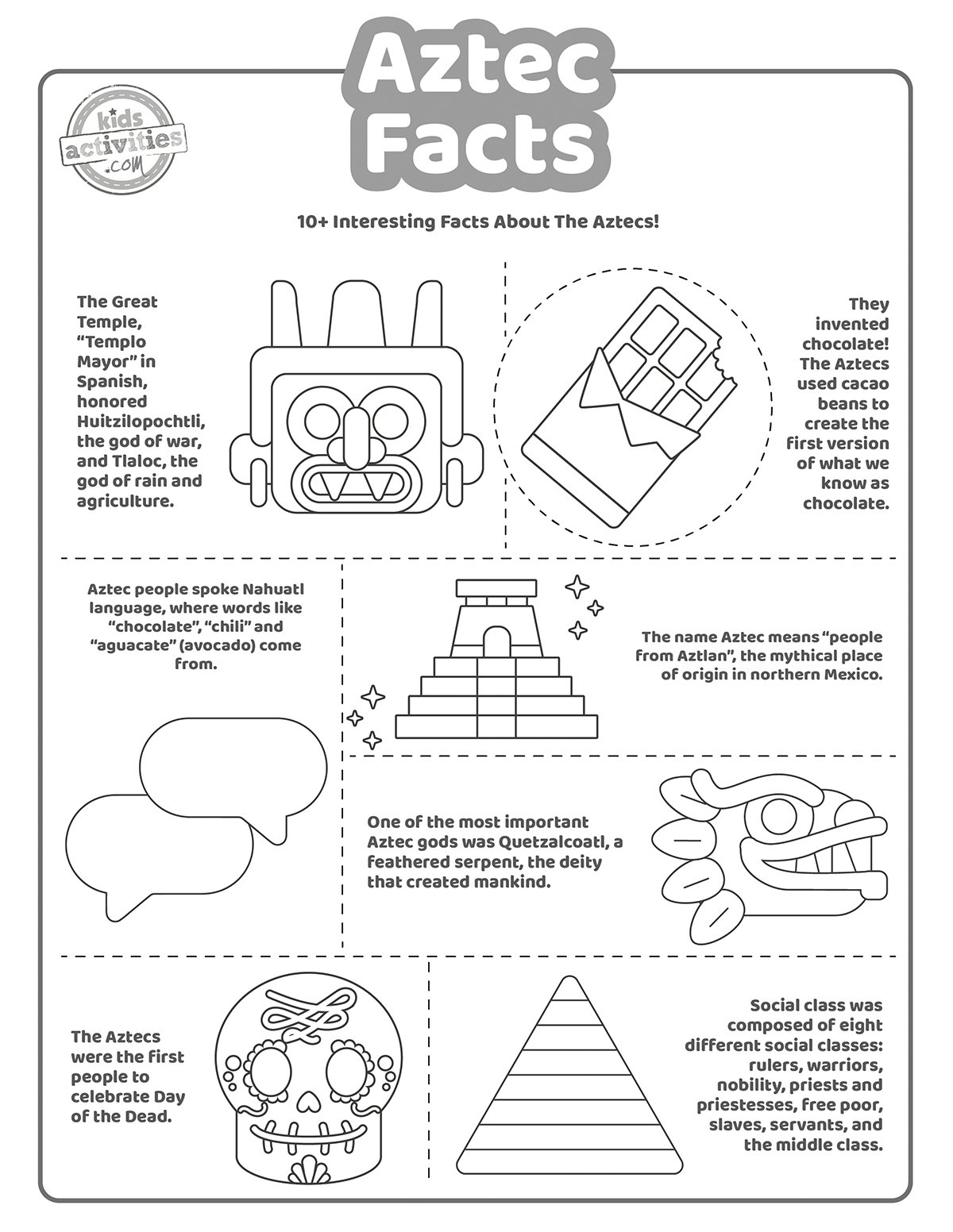 Cool Aztec Facts For Kids Print U0026 Learn Kids Activities Blog
