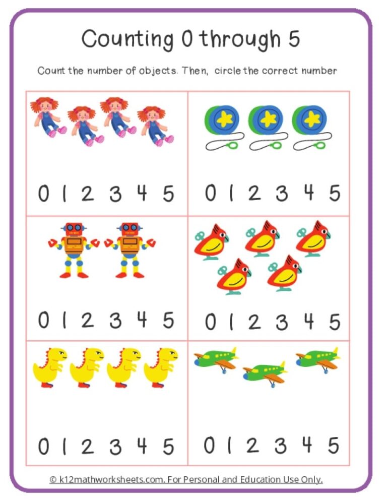 Counting Worksheets K12MathWorksheets