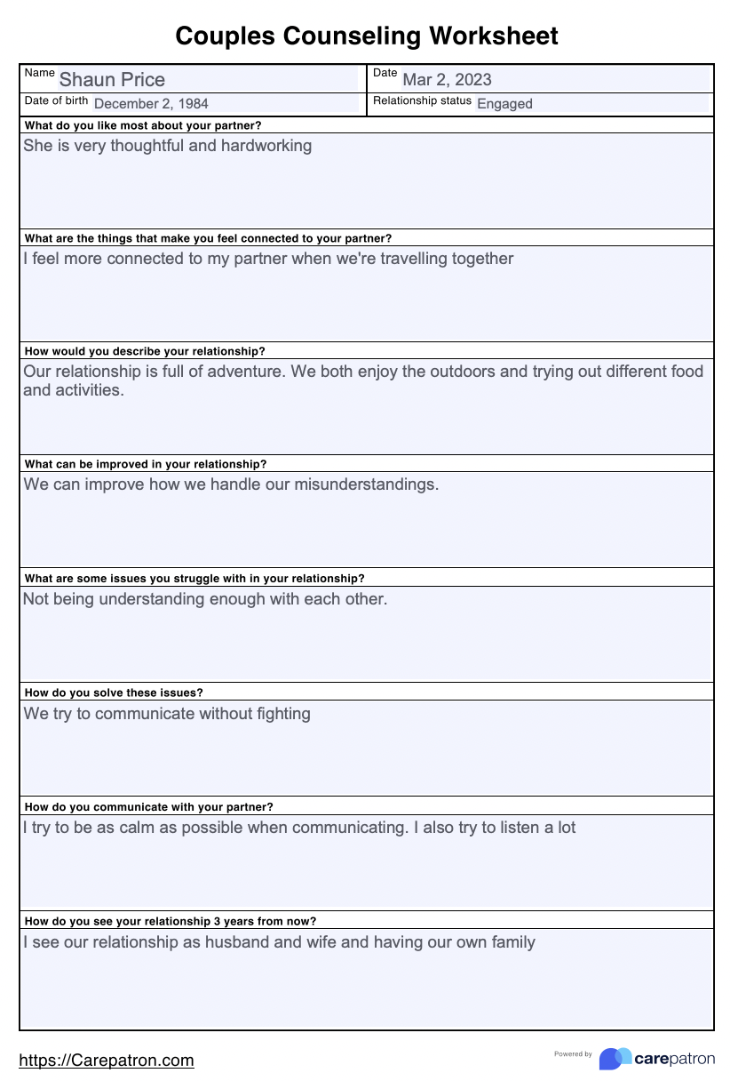 Couples Therapy Worksheets Strengthen Your Relationship With Practical Exercises