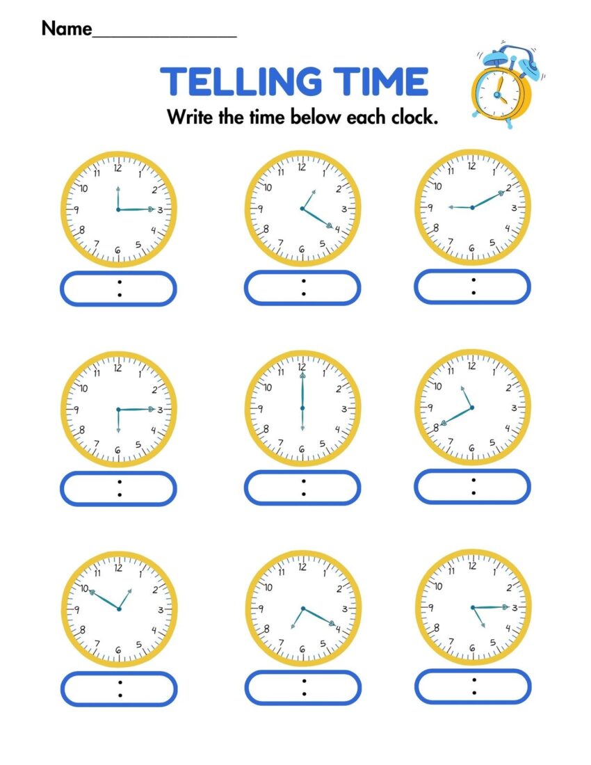 Customize 57 Telling Time Worksheets Templates Online Canva