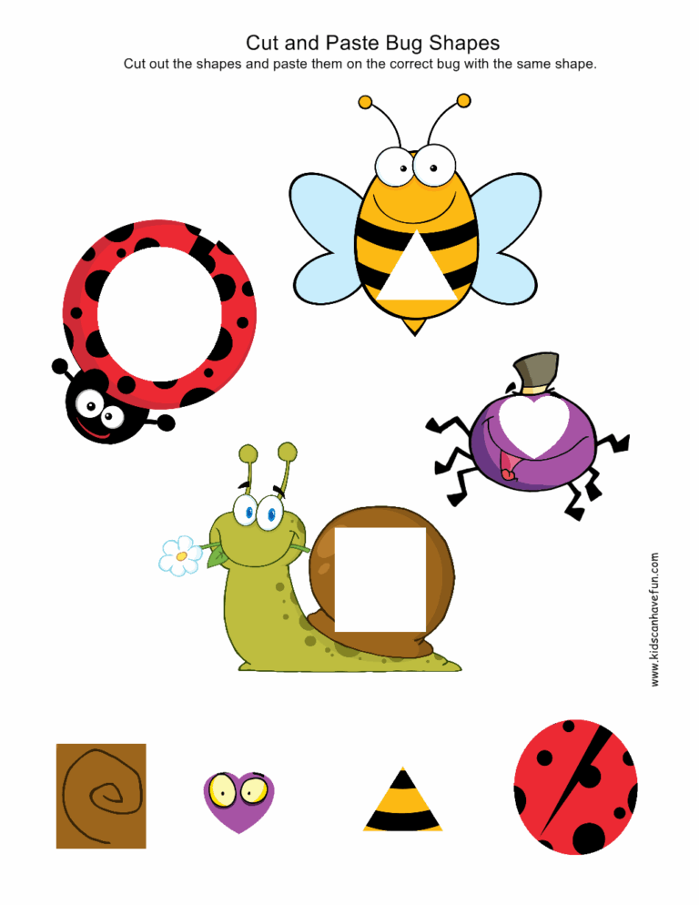 Cut And Paste Kindergarten Preschool Worksheets