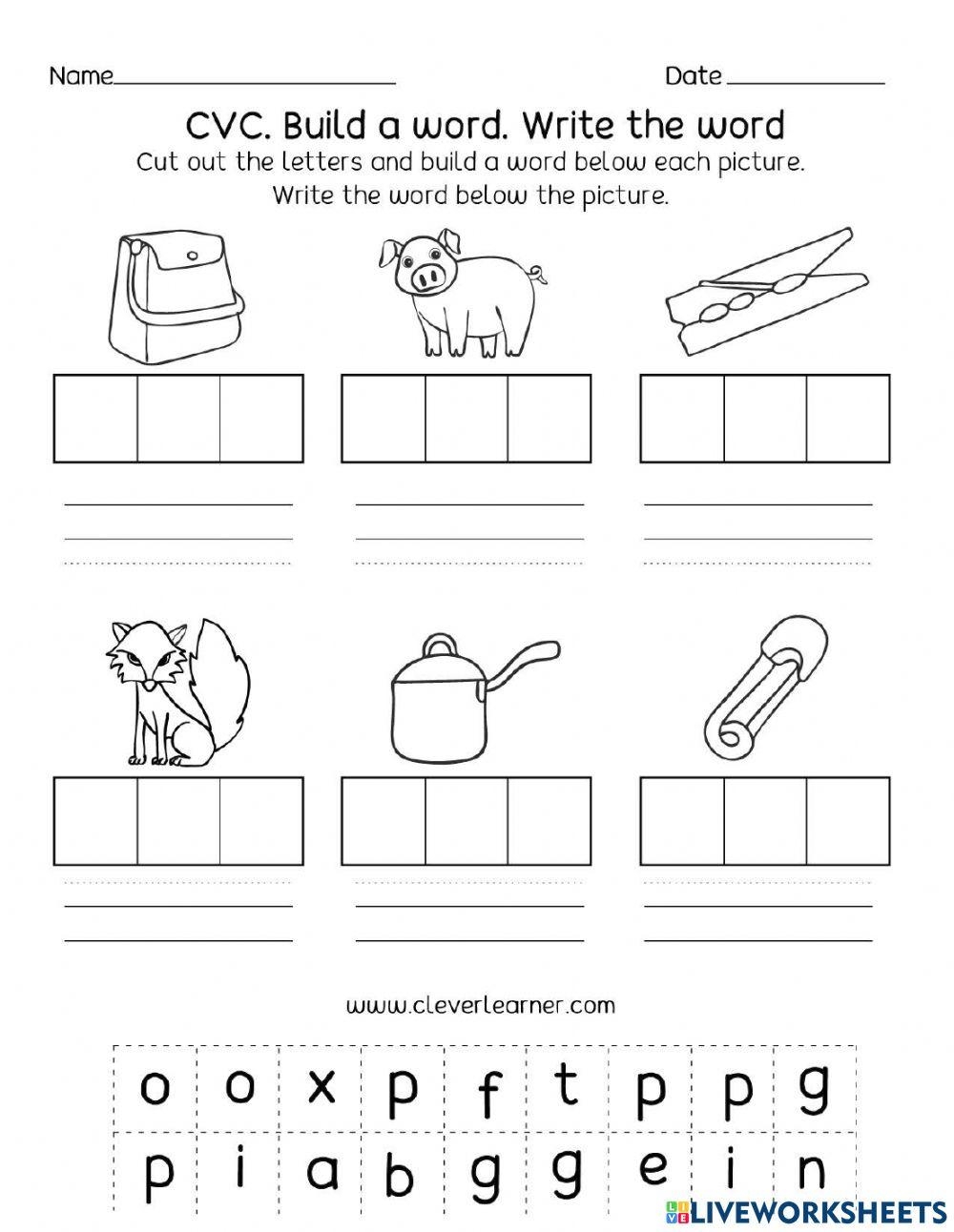 Cvc Word Building Online Exercise For Live Worksheets Worksheets Library