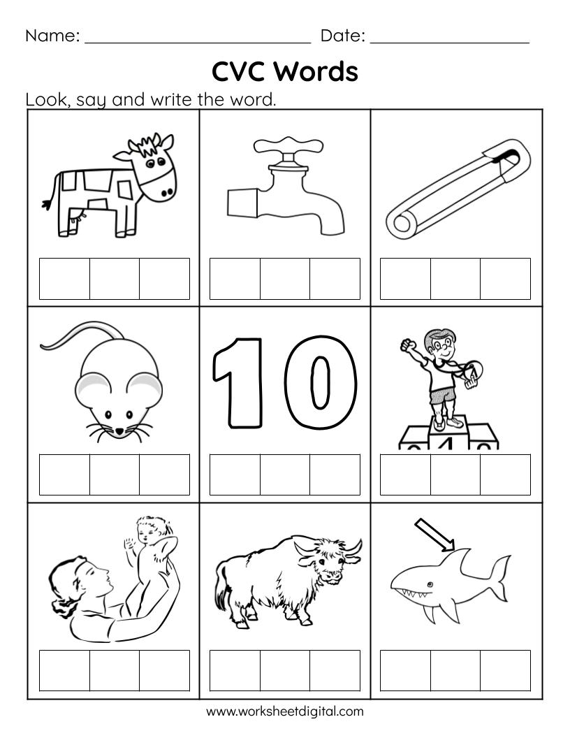 An Words Worksheets For Kindergarten