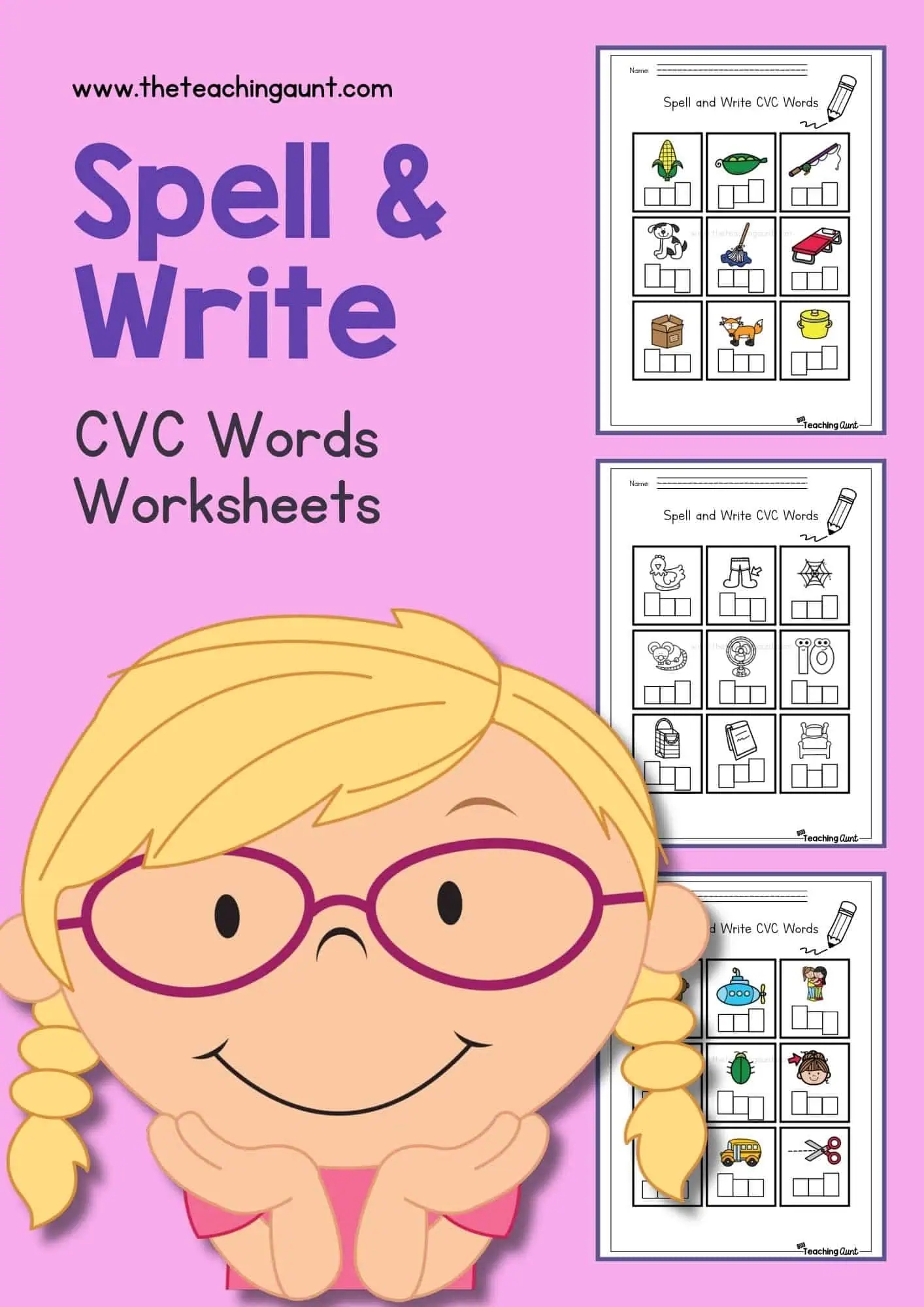 CVC Words Worksheets For Kindergarten The Teaching Aunt