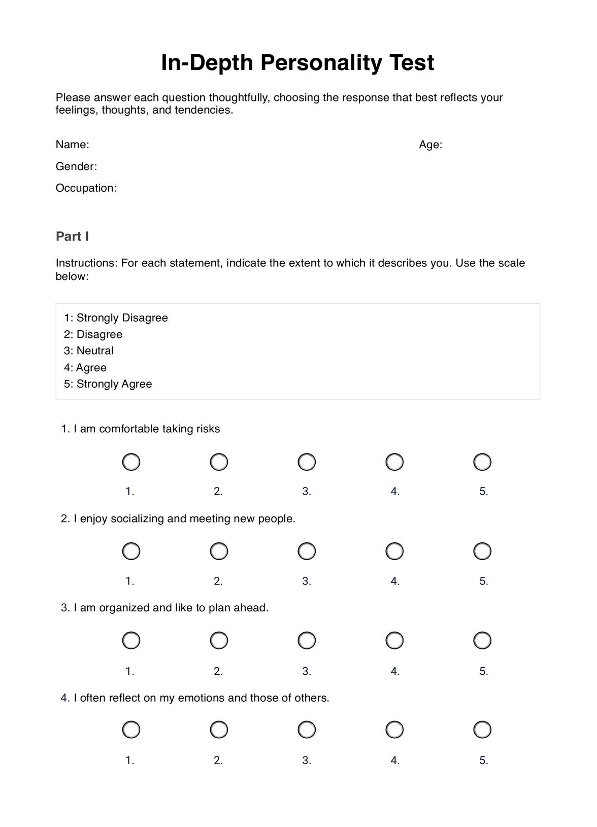 Depth Perception Test U0026 Example Free PDF Download