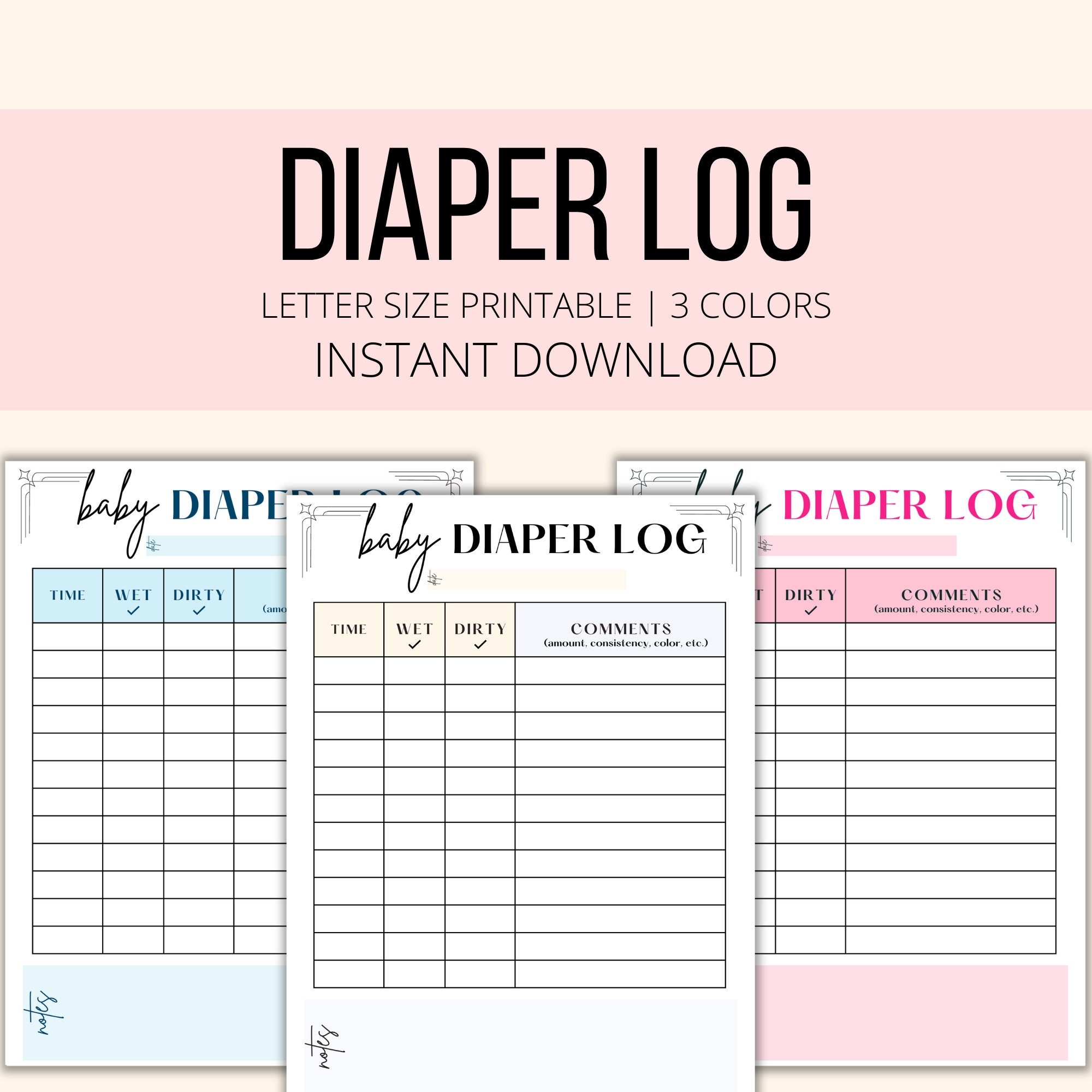 Preschool Diaper Changing Chart Printables