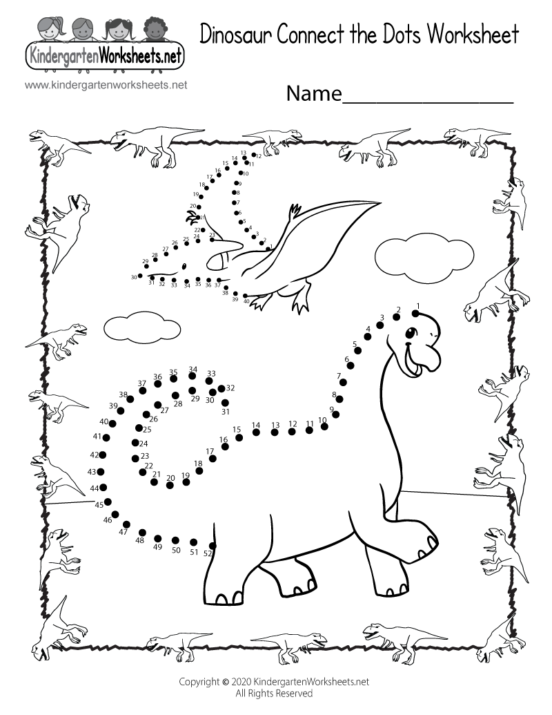 Dinosaur Connect The Dots Worksheet Free Printable Digital U0026 PDF