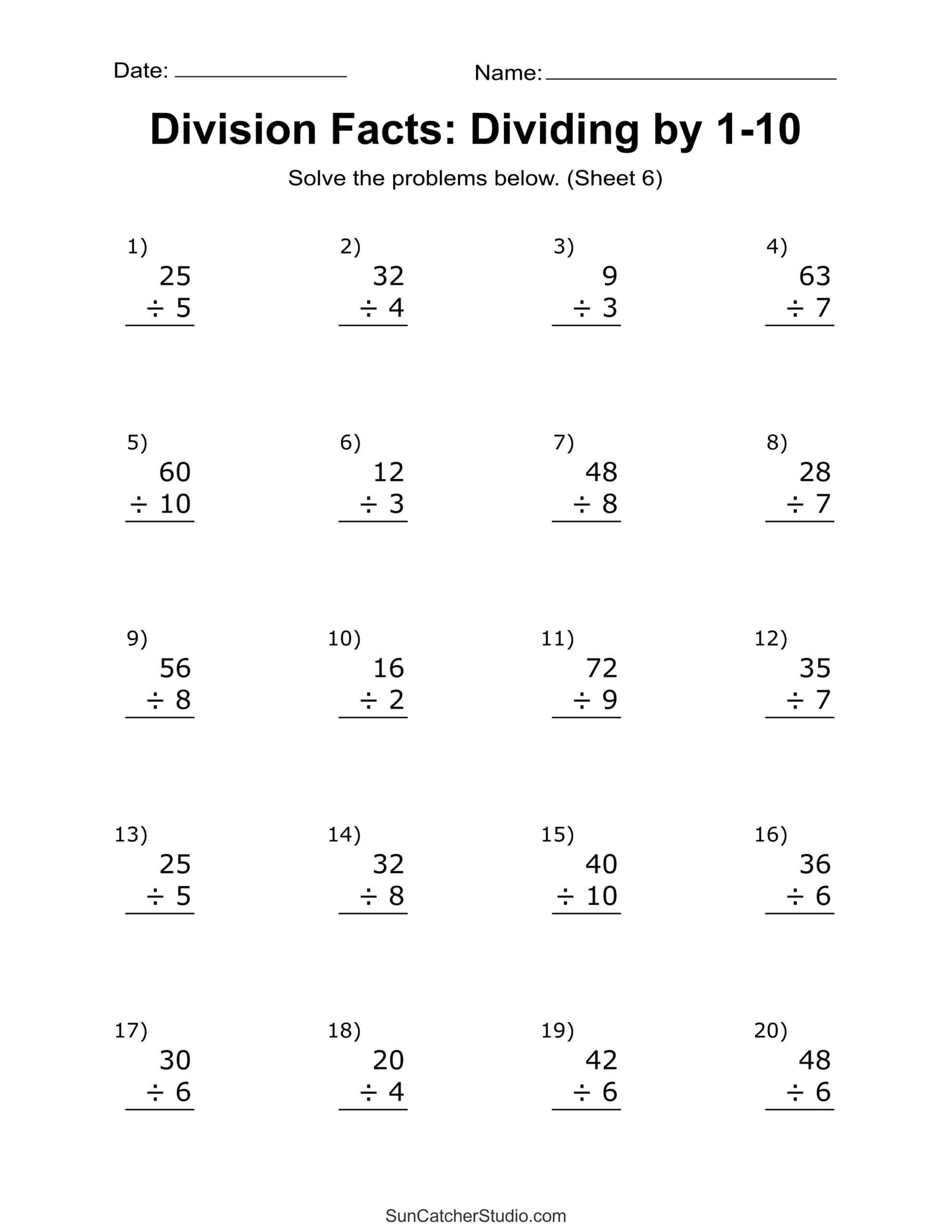 6th Grade Free Printable Math Worksheets 6th Grade Free Printable Math Worksheets