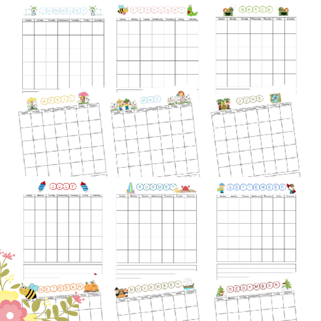 Download The Free Printable Blank Monthly Calendar For Children