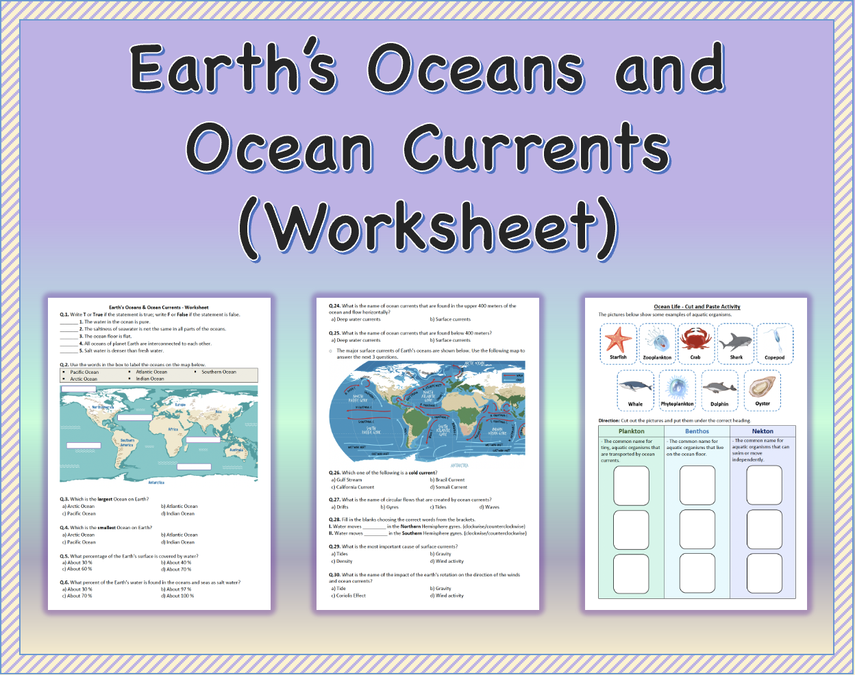 Earth s Oceans U0026 Ocean Currents Worksheet Printable And Distance Learning Made By Teachers