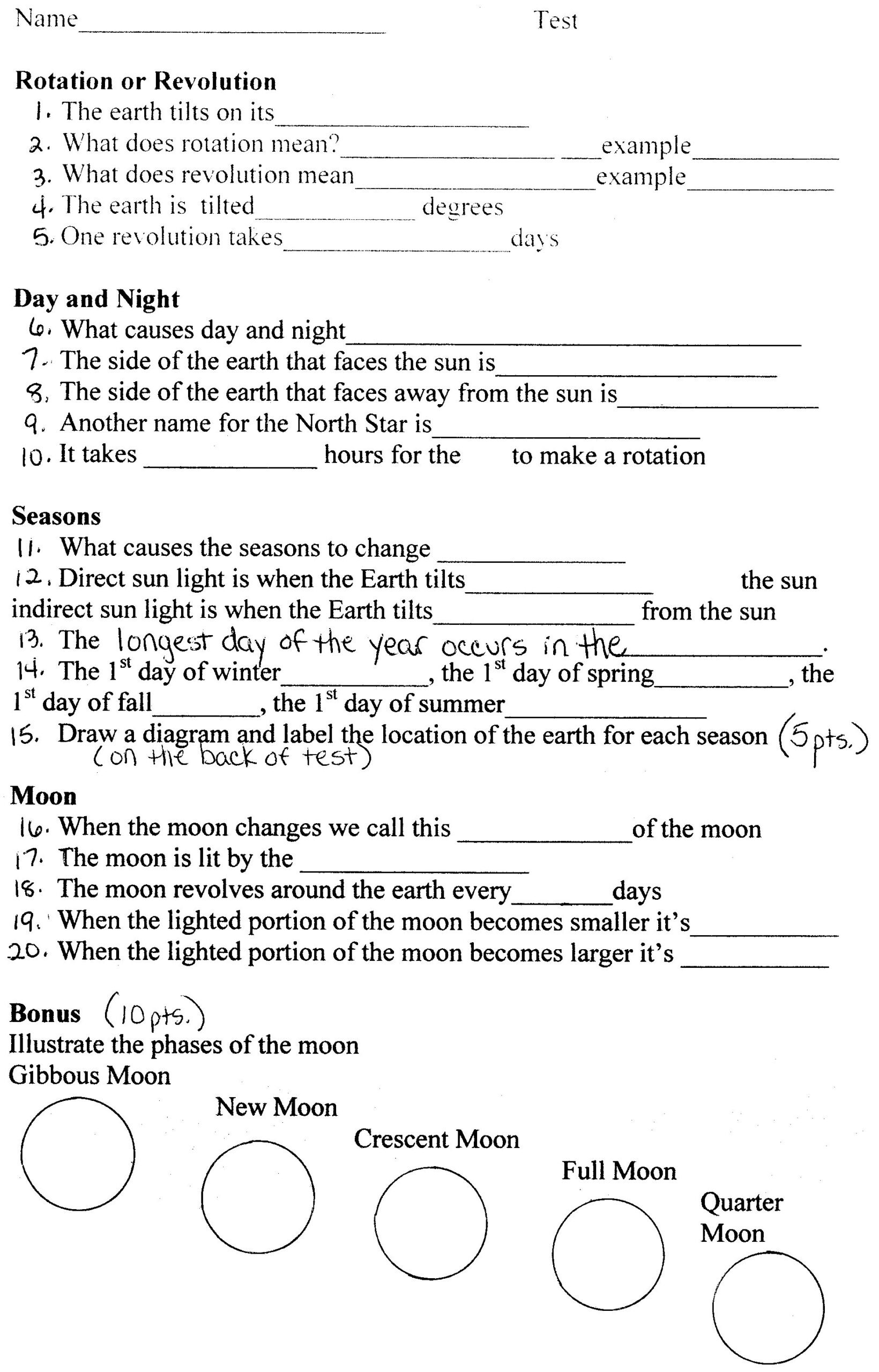 Earth Science Worksheets Library